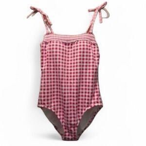 Draper James Lands End NWT Pink Gingham Swimsuit